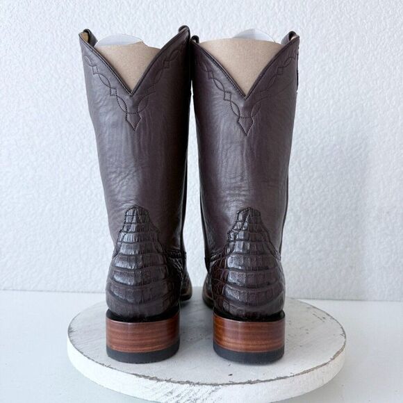 NEW Rod Patrick Cowboy Boots Womens 10 A Brown Caiman Western Blunt Toe $1450 - Picture 4 of 12